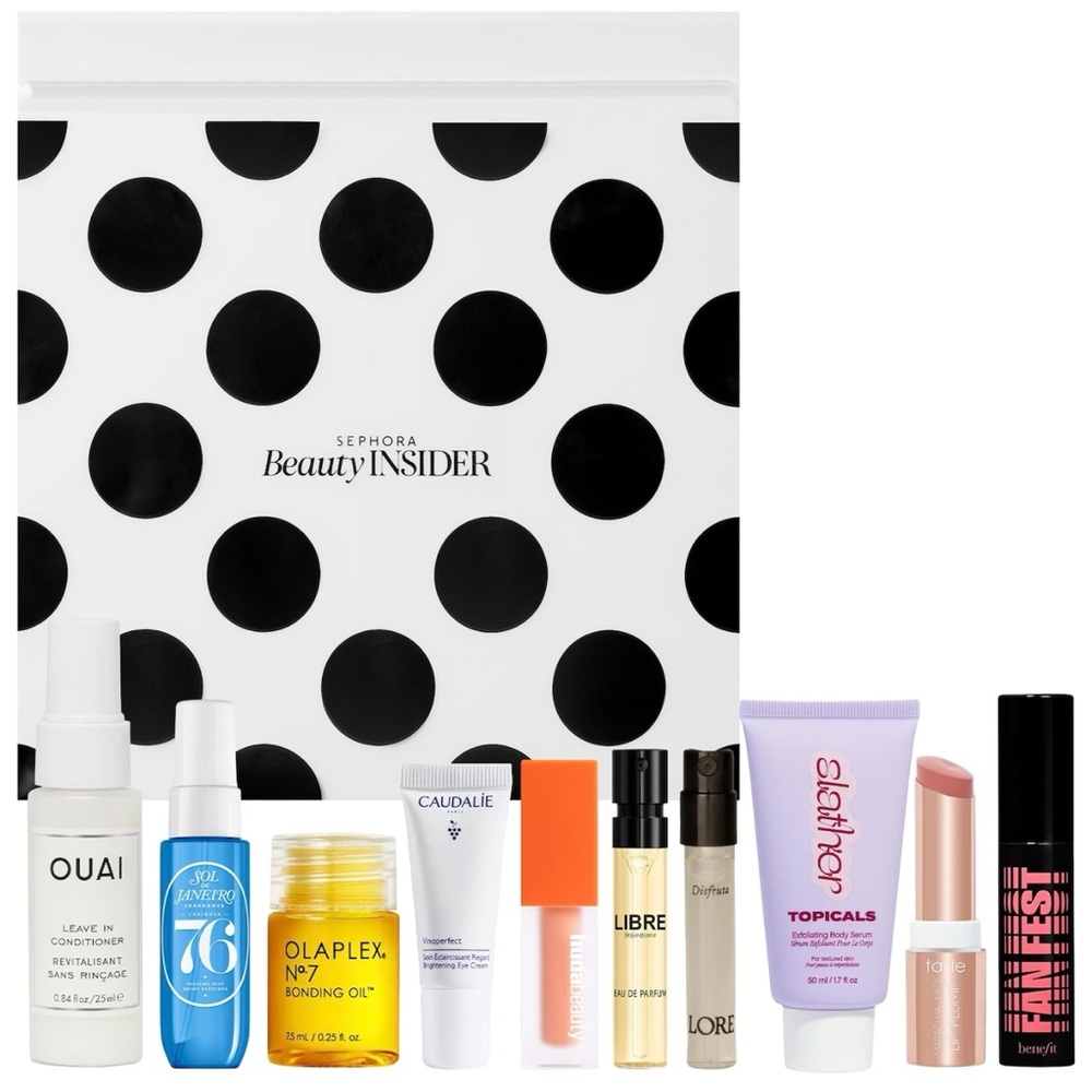 Sephora Skincare Set with Black and White Polka Dot Bag